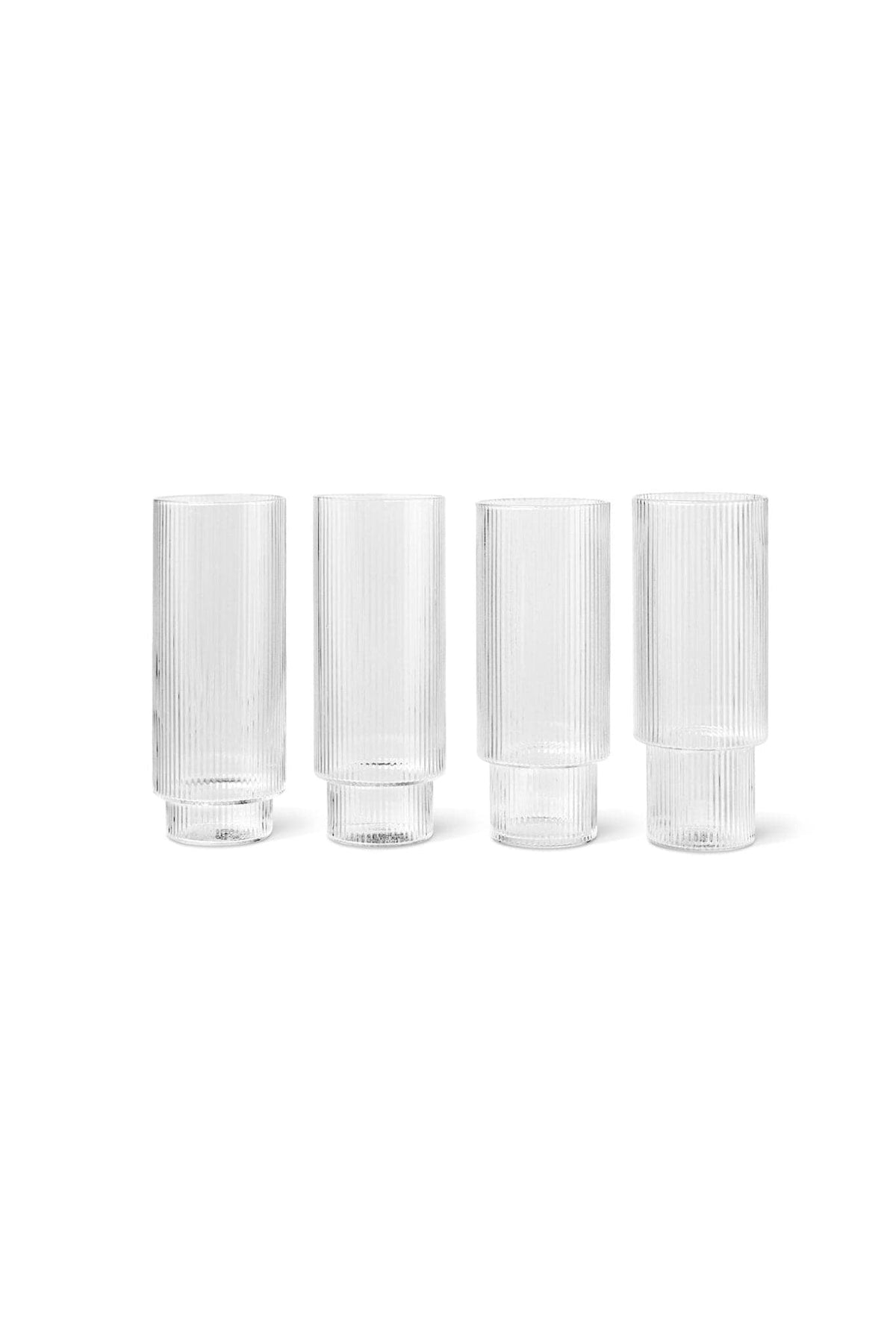 Ferm Living Ripple Long Drink Glasses - Set of Four - Marz Designs - Ferm Living -