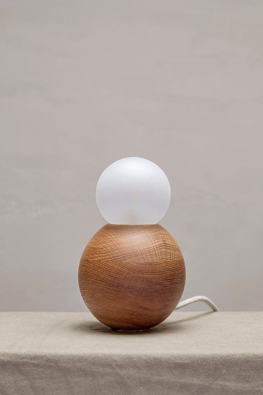 Marz Designs Bright Beads Sphere Table Lamp in Oak