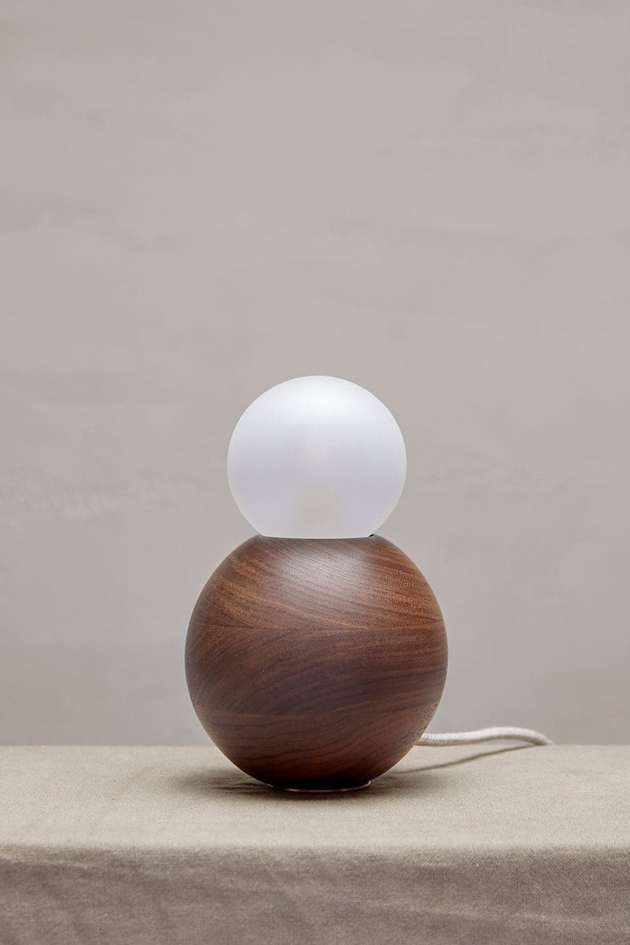 Marz Designs Bright Beads Sphere Table Lamp in Walnut