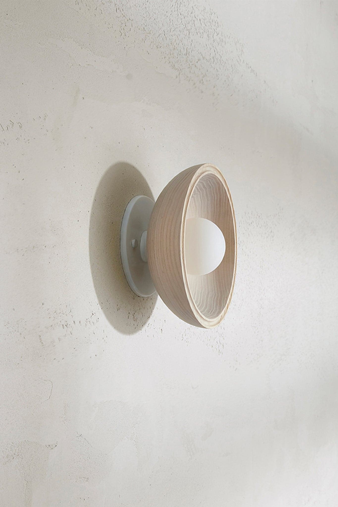 Marz Designs - Selene Surface Sconce Small in White Satin/Bleached Ash